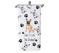 French Bulldog Kitchen Tea Towel - Frenchie Lover Gift for Mom - Housewarming Dish Towel (Lick The 2uk)