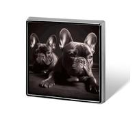 French Bulldog Lapel Pin Fashion Brooch Pin Cute Button Badges Square Button Pins Enamel Pins Metal Pinback for Hat Shirt Clothing Bags Decoration