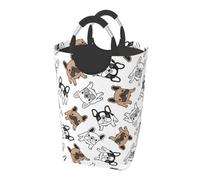 French Bulldog, Laundry Hamper, Collapsible Laundry Basket Large Durable Storage Bin with Handles 50L