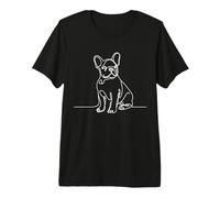 French Bulldog Line Art Minimalist Dog Drawing Premium T-Shirt