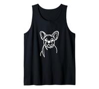 French Bulldog Line Art Minimalist Dog Portrait Design Tank Top