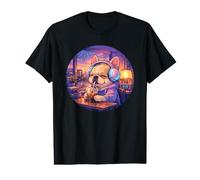 French Bulldog Lofi Headphones Coffee Cozy Rainy Day Value Graphic T-Shirt