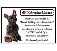 French Bulldog Lover Gift - Fun Dishwasher Licence Flexible 6" x 4" Magnet