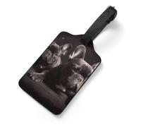 French Bulldog Luggage Tags with Information Card & Detachable Strap - Durable PU Scratch-Resistant Name ID Identifiers for Suitcases, Travel Bags, Backpacks, and Gym Bags
