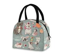 French Bulldog Lunch Bag for Women Men Reusable Insulated Lunch Tote Bag for Office Work School Picnic Hiking