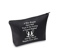 French Bulldog Makeup Bag Dog Lover Gift A Wise Woman Once Said it,I'm Getting a French Bulldog Cosmetic Bags for French Bulldog Mom (U.Bulldog BLK)