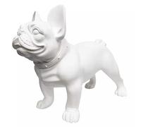 French Bulldog Mannequin Statue Standing White, Dog Dummy Model Decor, Plastic Animal Statues for Indoor / Outdoor / Display Shelf, Easy to Move