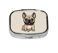 French Bulldog,Meta Pill Box 2 Compartment Medicine Case,Portable Organizer