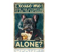 French Bulldog Metal Sign - Bathroom Gift Decor