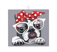 French Bulldog Mom Print, Dish Drying Mat, 18x16 Inch Absorbent Microfiber Quick Dry Machine Washable for Dishes Pots Pans Glassware Coffee Bar Under Rack