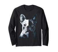 French Bulldog Motif Illustration Long Sleeve T-Shirt