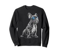 French Bulldog Motif Illustration Sweatshirt