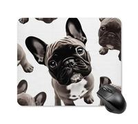 French Bulldog Mouse Pad Square Laptop Mouse Mat Cute Computer Mousepad Keyboard Pad Non-Slip Desk Pads for Gaming Office Work Home 25 * 30cm