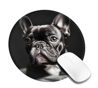 French Bulldog Mouse Pad Waterproof Gaming Mousepad with Non-Slip Rubber Base Round Computer Mouse Mat for Office Latop Mousepads Washable Cloth Desk Pad 8 x 8 in