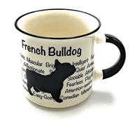 French Bulldog Mug - Dog Silhouette in Black on White Mug, Characteristics on Cup. Coffee Mug/ Tea Cup. Great Gift/ Present idea for Dog Owners.