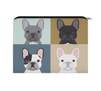 French Bulldog Multi Purpose Polyester Zipper Makeup Pouch Portable Cosmetic Storage Organiser Lightweight Toiletry Carry Bag for Holiday Overnight Stays Daily Essentials Storage
