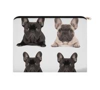 French Bulldog Multi Purpose Polyester Zipper Makeup Pouch Portable Cosmetic Storage Organiser Lightweight Toiletry Carry Bag for Holiday Overnight Stays Daily Essentials Storage