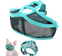 French Bulldog Muzzle, Breathable Dog Muzzle for Small Dog, Adjustable Mesh Flat Faced Dog Mask, Short Billed Dogs Muzzles, Anti-Bite Dogs Mask for Pug, Shih Tzu, English Bulldog