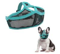 French Bulldog Muzzle,Breathable Mesh Muzzle for French Bulldog,Short Snout Dog Muzzle for Shih Tzu,Pug,Anti-Bite Chewing Barking Control(S Green)