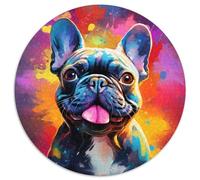 French Bulldog Nebula Jigsaw Puzzles for Adults 1000 1000 Pieces Round Puzzles for Adults Perfect DIY Art Decor Or Birthday Gift 67.5x67.5cm