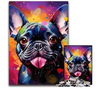 French Bulldog Nebula Jigsaw Puzzles for Adults 1000 Piece Wooden Puzzles Perfect for Family Fun on Christmas, Thanksgiving, Birthdays & Easter 50x75CM/19.68x29.52inch
