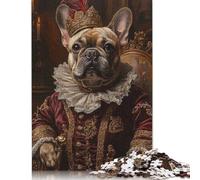 French Bulldog Noble Scholar Renaissance Pet Art Puzzle Jigsaws 300 Pieces for Adults Puzzles 300 Piece Learning Educational Puzzle 1000pcs (75x50cm)