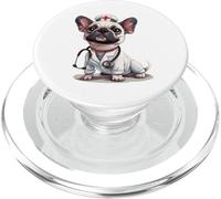 French Bulldog Nurse Dog Doctor Stethoscope PopSockets PopGrip for MagSafe
