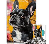 French Bulldog Oil Painting 1000 Pieces Jigsaw Puzzle for Adults& Teens,Toys Educational Games Stress Relieving Great Gifts And Toys (38x26cm)