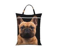 French Bulldog On Black,Travel Dirty Laundry Bag Foldable Dirty Clothes Bag Durable Storage Bag