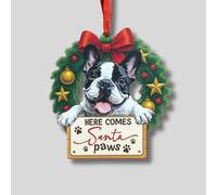 French Bulldog Ornament, Unique French Bulldog Christmas Ornaments Gift for Dog Lovers, 2 Layers Wood and Acrylic Design for Dog Moms, Vibrant Pet Inspired Christmas Keepsake