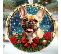 French Bulldog Ornaments - Dog Christmas Ornament 2025 - French Bulldog Ornaments for Christmas Tree - Gifts for Dog Lovers, Women, Men - Acrylic Hanging Ornament