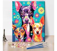 French Bulldog Painting by Numbers Dog Painting Art on Canvas DIY Animals Painting Artwork for Men Women Painting by Numbers Kits Gifts 16 x 20 Inches