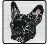French Bulldog Patch | Iron-on Patch for All Fabrics & Leather | French Bulldog Sticker for Clothing and Leather | Dog breeding Badge Animal Emblem | 75x75 mm