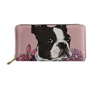 French Bulldog Pattern Women Long Slim Wallet Pu Leather Clutch Purse Card Holder