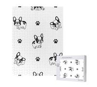 French Bulldog Paw,500 Pieces Wooden Jigsaw Family Game Jigsaw Puzzles for Adults Teens