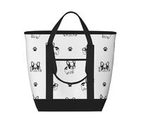 French Bulldog Paw,Lunch Bags Large Capacity Insulated Tote Bag For Women Men Work Picnic Travel