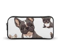 French Bulldog Pencil Case - Large Aesthetic Makeup Bag Multi-Purpose Pencil Pouch Cute Cosmetic Bag with Zipper Closure for Office, Home, Study & Travel