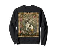 French Bulldog Pied Brindle Vintage Floral Frenchie Sweatshirt