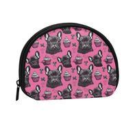 French Bulldog Pink Cake Print Coin Purse - Mini Coin Purses for Women, Cute Small Change Purse Coins Pouch