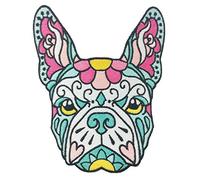 French Bulldog Pink Teal Sugar Skull Tattoo Breed Dog Lover Sew On Embroidered Patch