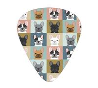 French Bulldog Portraits Pattern Dog,12 Pcs Guitar Pick,3 Different Thickness Plectrums for Acoustic Guitar Bass Ukulele (0.46mm 0.96mm 0.71mm)