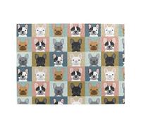 French Bulldog Portraits Pattern Dog Adults 500 Pieces Puzzles-Jigsaw Wooden Puzzle for Adults Elderly