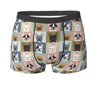 French Bulldog Portraits Pattern Dog,Men's Underwear Boxer Briefs Comfort Soft Stretch for Man Multicolour