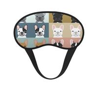 French Bulldog Print Blackout Sleep Mask - Side Sleeper Eye Cover, Soft Comfort, Perfect for Travel, Meditation