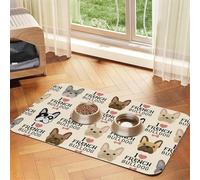 French Bulldog print Cats Pet Bowl Placemat Pet Feeding Mats for Dogs, Non-Slip PU Leather Tablecloth for Pets