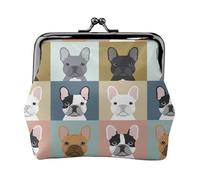 French Bulldog Print Charm and Versatile Coin Purse Exquisite Waterproof Kiss Lock Wallet for Keys Cards