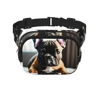 French Bulldog print Fanny Pack Waist Packs with Extender for Men Women, Waist Bag Hip Pack with Zipper Pockets, Black, One Size