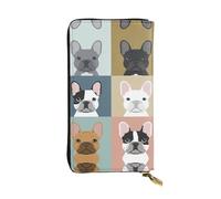 french bulldog Print Leather Long Clutch Wallet â€“ Fashionable Personalized Wallet, Multiple Card Slots, Gift Ready, Black, One Size