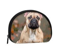 French Bulldog Print Printed Mini Coin Pouch, Shell Shape Zip Around Wallet, Small Zipper Pouch for Cash, Cards, Keys, Lipstick, Storage Pouch, Travel Organizer