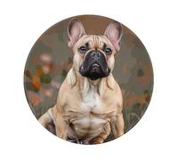 French Bulldog Print Prints Round Mouse Pad 2 PCS,Non-Slip Rubber Base Mousepad Mouse Mat for Laptop Computer Office 7.9 x 7.9 Inch